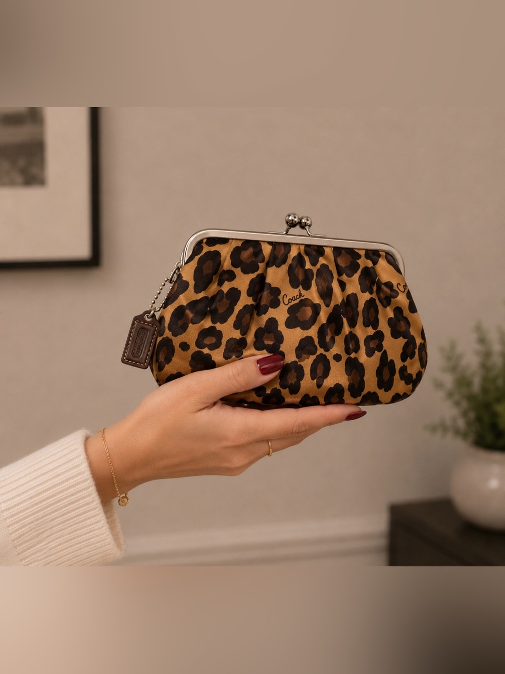 Coach Medium Leopard Print Pouch